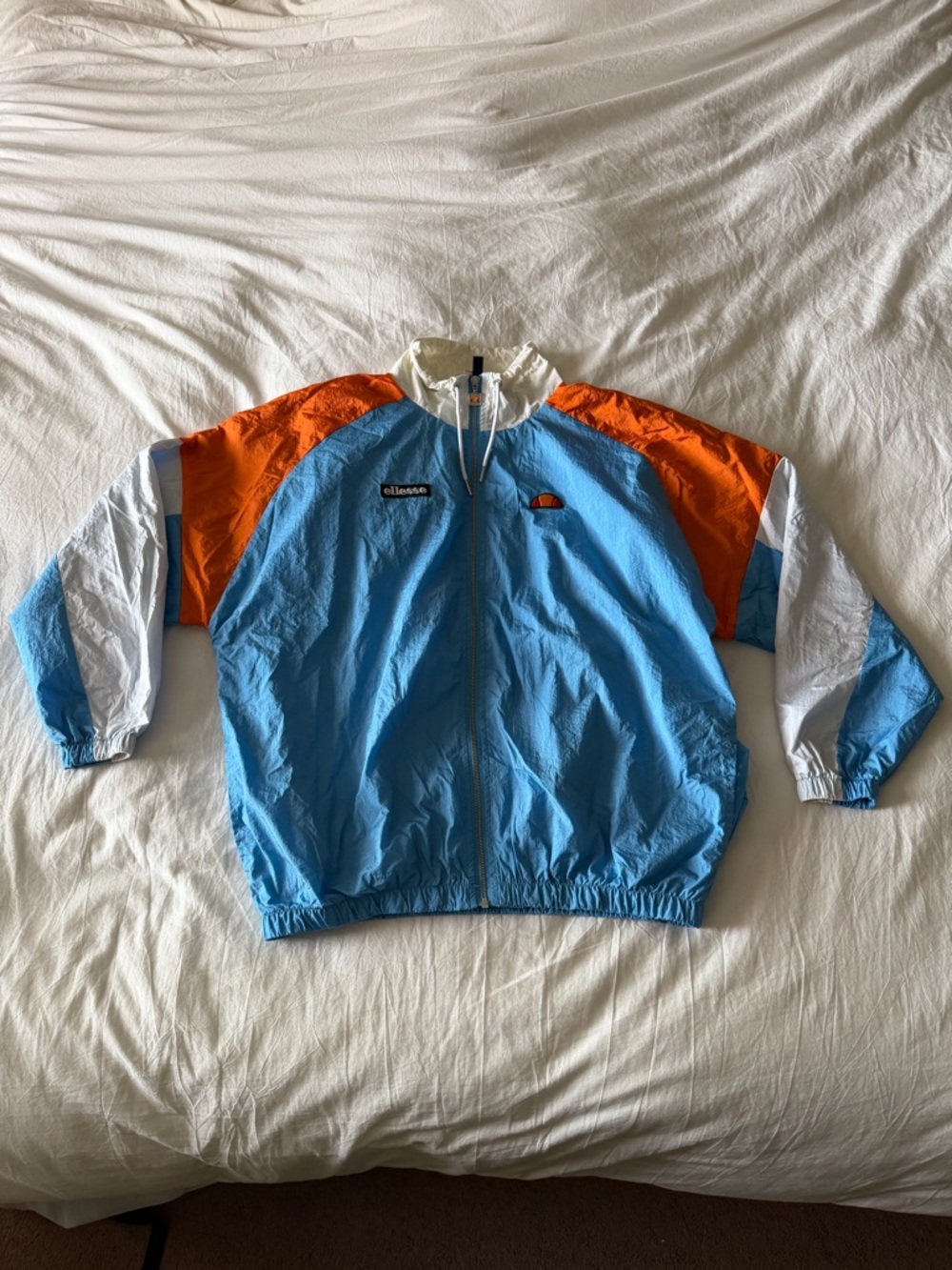 Ellesse adult Blue, Orange & White Colorblock Windbreaker Jacket